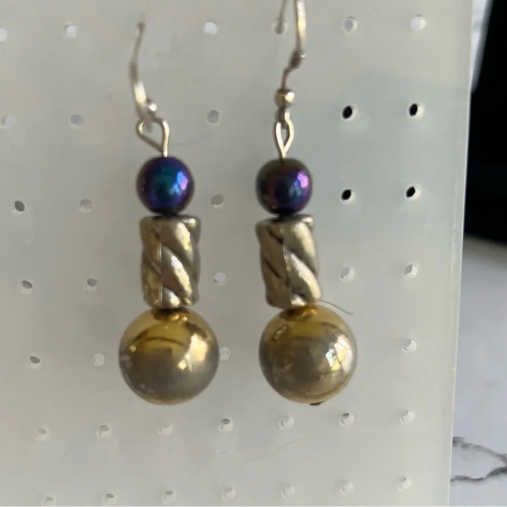 Bracelet Earrings Costume Safety Pin Set Gold Silver tone